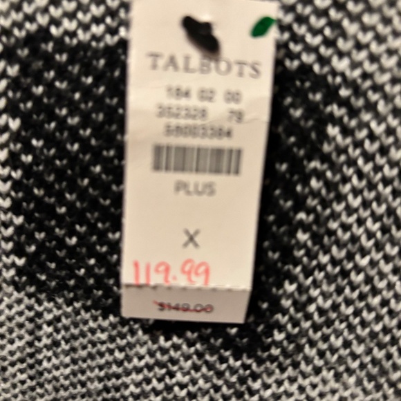 Talbots cardigan black and white check NWT 0X - Picture 3 of 4